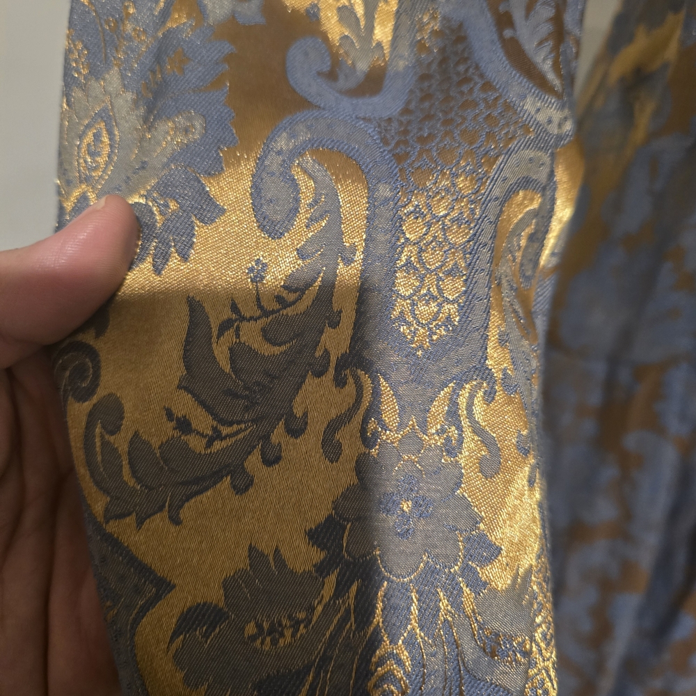 Victoria's Secret Vintage Damask Gray and Gold Long Robe Coat - Picture 3 of 10